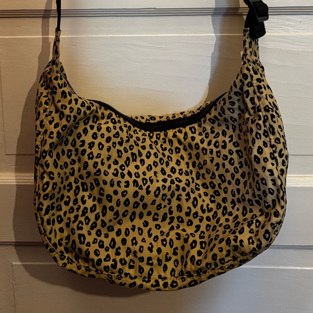 RESERVED BAGGU Medium Crescent in Honey Leopard